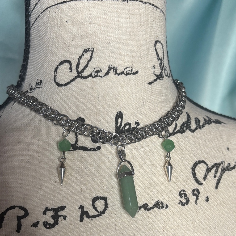 Green Aventurine Chainmail Choker